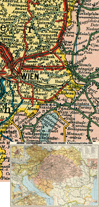 Eisenbahnkarte von Österreich-Ungarn 1918